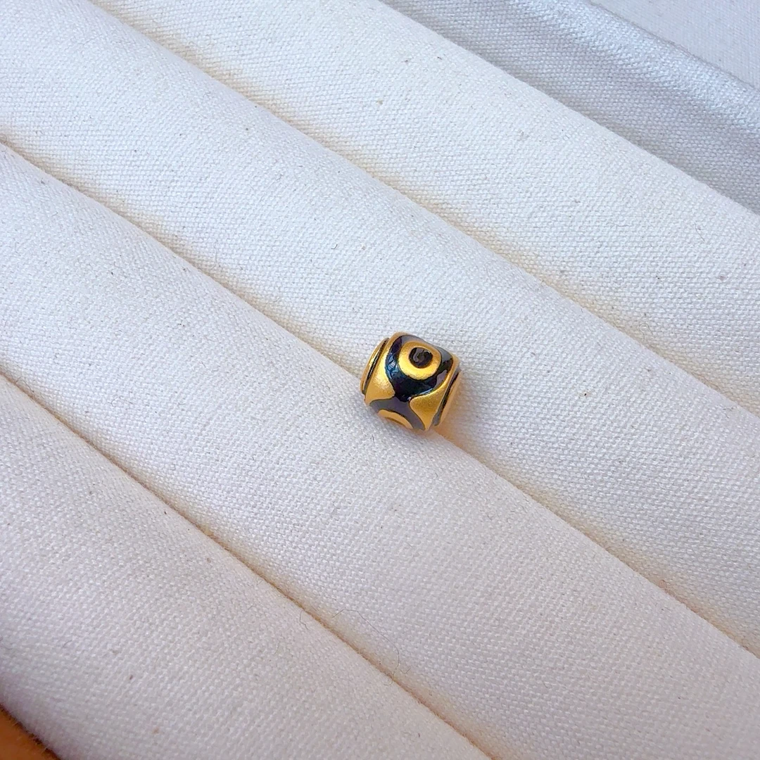 12011珐琅滴油熊猫三眼通孔配件