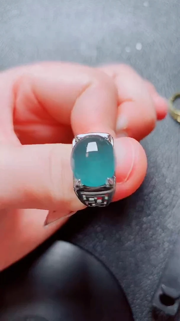 银S925镶嵌戒指翡翠翡翠