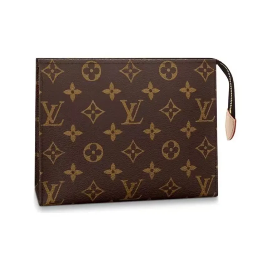99新 LouisVuitton/路易威登 棕老花洗漱包26 后配肩带