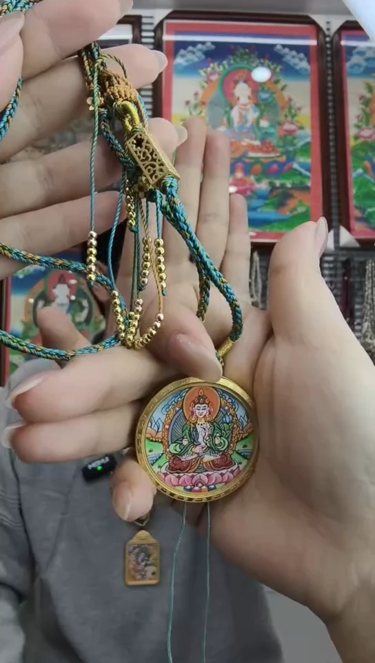 吊坠纯手绘唐卡（不退不换）虚空+铜壳+绳子