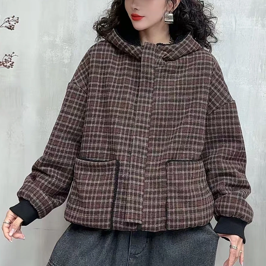 16695新款秋冬加厚休闲减龄双面穿宽松复古棉服外套