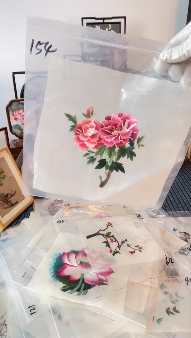 织绣纯手工苏绣双面绣绣布154