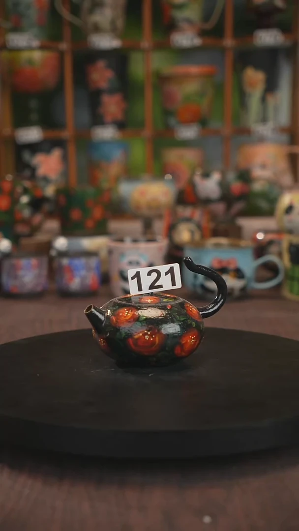 紫砂油画手绘釉下彩121