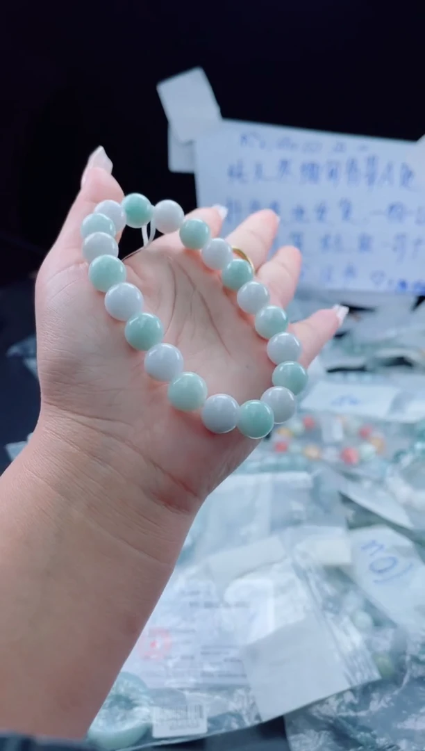 未镶嵌定制翡翠珠串10.5
