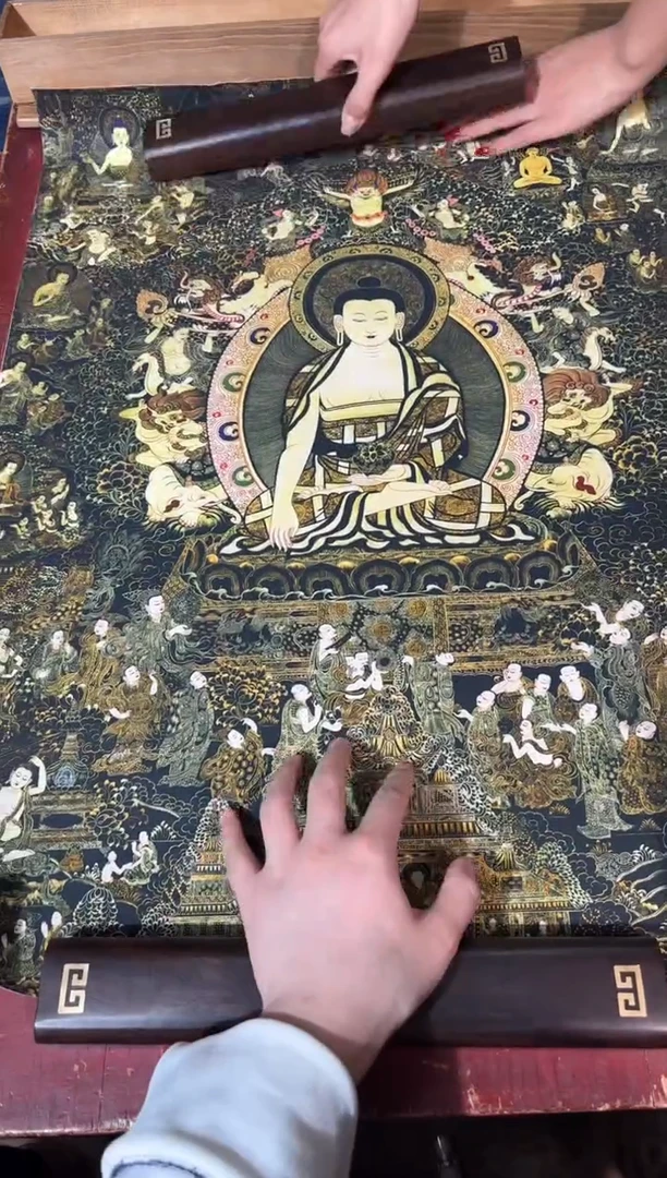 卷轴画龙妹的唐卡tk16