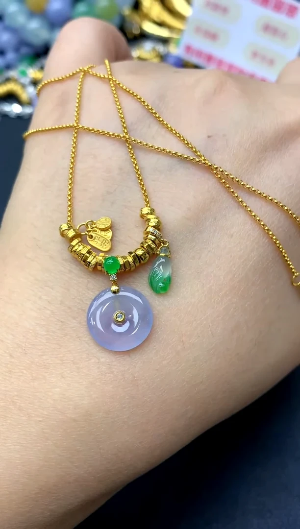 颈饰18K金镶嵌翡翠271-中国好珍宝