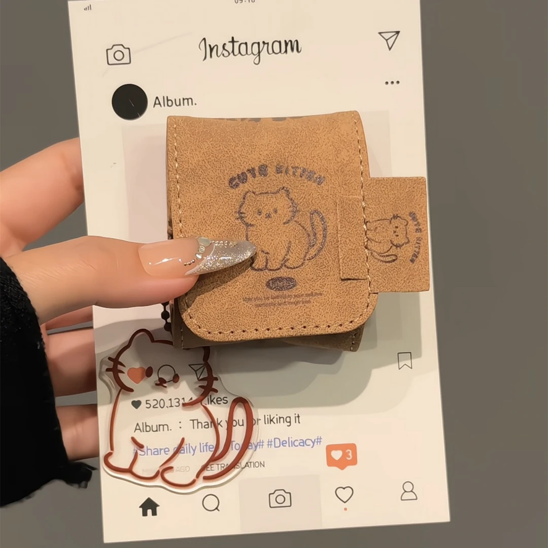 英文小猫比熊适用AirPodspro1/2苹果AirPods1/2/3/4皮套耳机套
