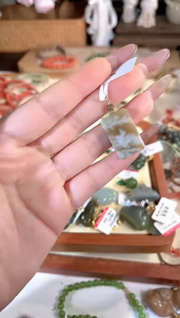 吊坠(不含链)银S925镶嵌和田玉多样性发其一孤品默认微瑕