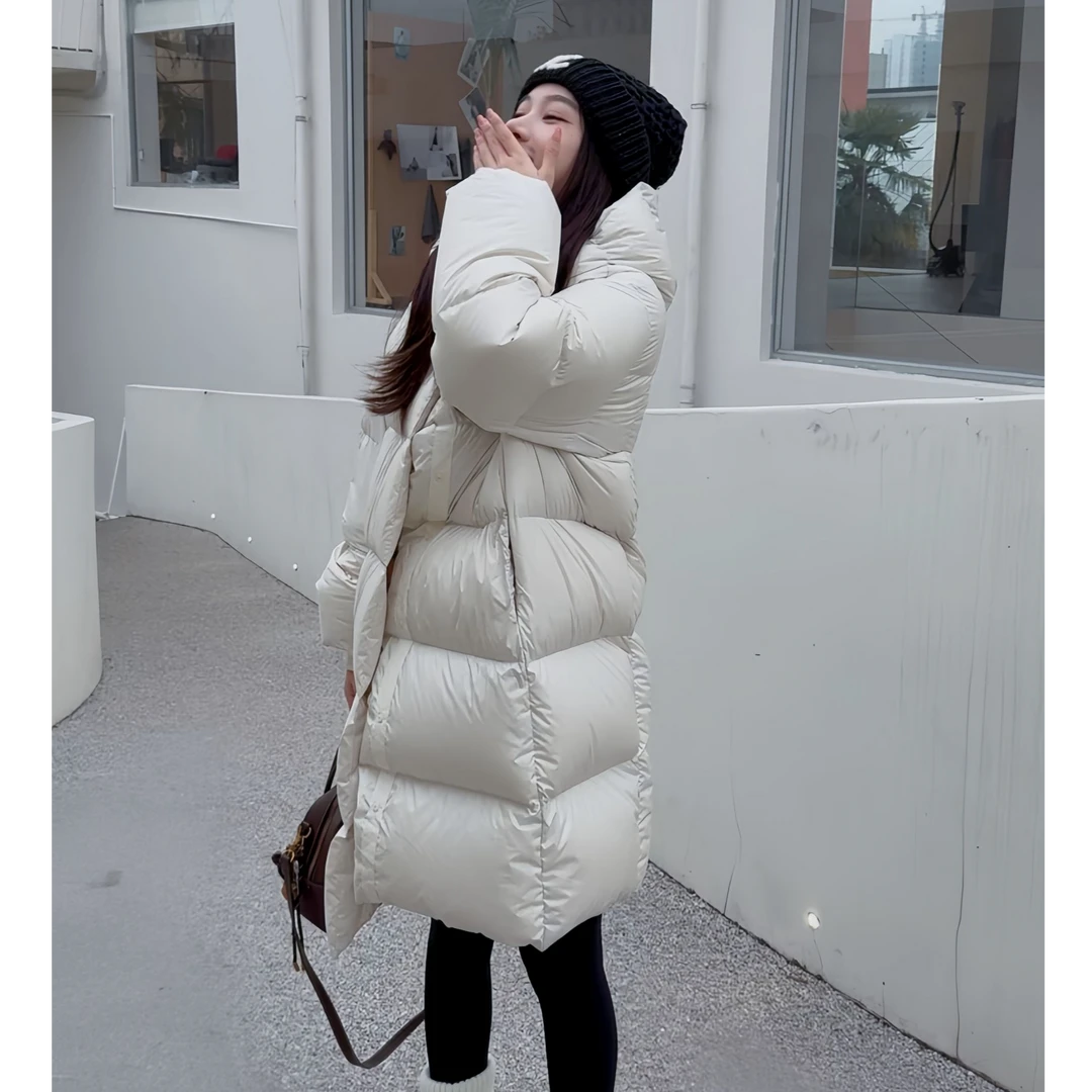 泡芙茧型无内胆羽绒服女款冬季新款高级感阔版保暖加厚连帽ly
