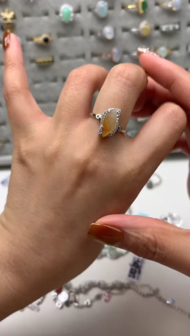 银S925镶嵌戒指翡翠3