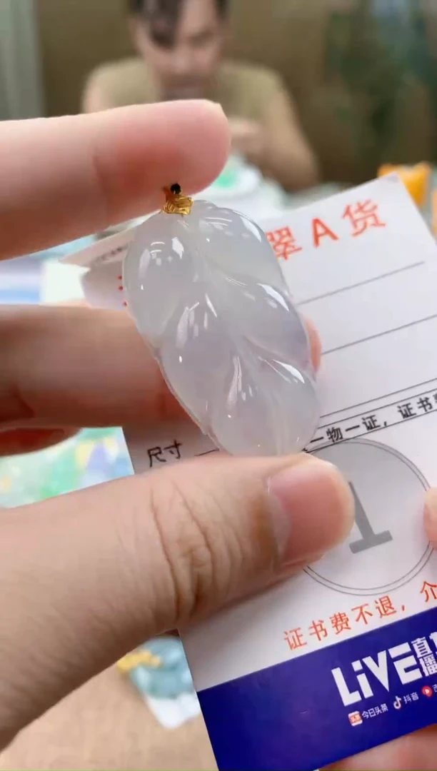 颈饰18K金镶嵌翡翠天然A货翡翠挂件