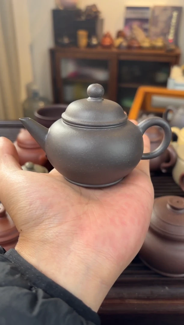 茶壶紫砂海**神黄龙山老紫泥、气窑、水平130cc