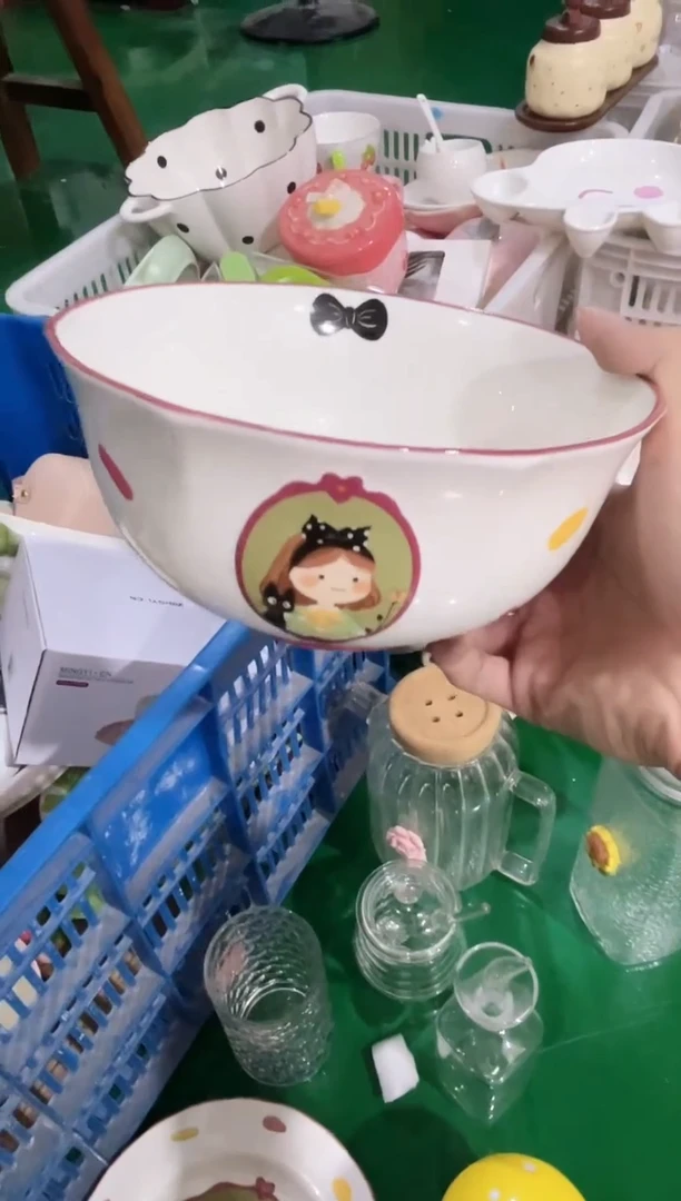 瓷片女孩大面碗汤碗，质量好，拼手速