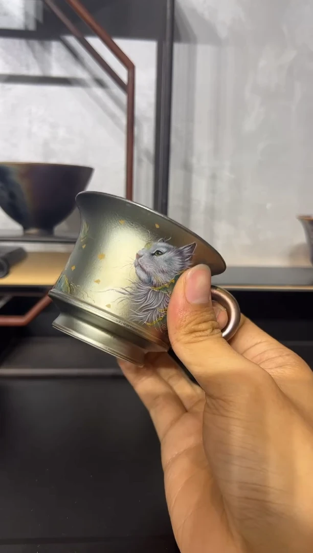 杯174柴房陶瓷原创绘画咖啡杯