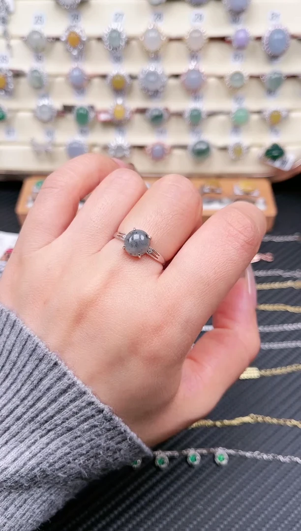 【闪购商品】翡翠戒指银S925镶嵌戒指21