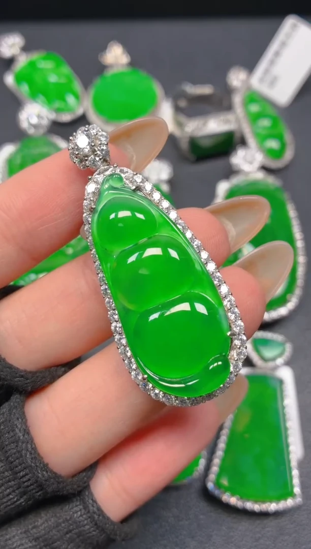 吊坠(不含链)银S925镶嵌翡翠1