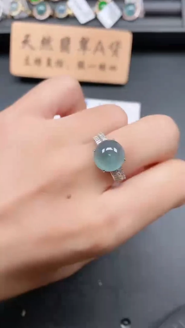 银S925镶嵌戒指翡翠111
