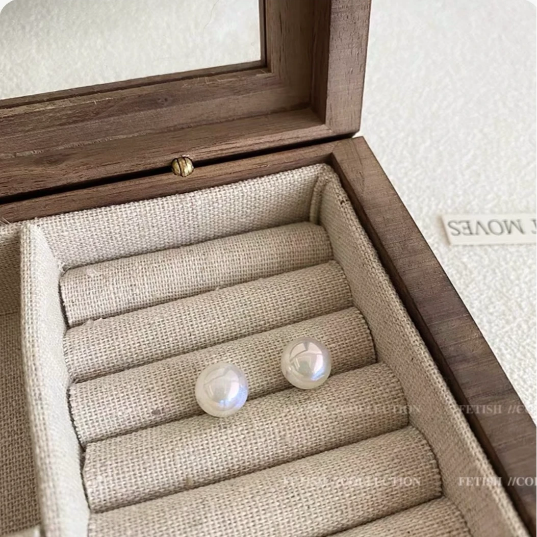 铜合金仿珍珠耳饰 硅胶子弹头diyins仿珍珠耳饰小众百搭时尚简约