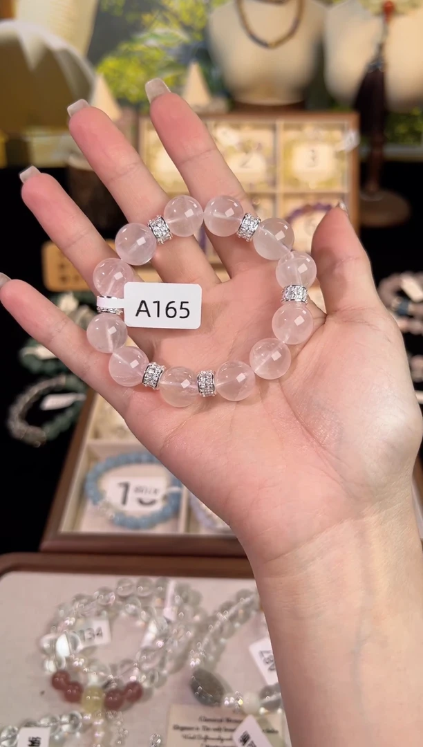 水晶手链银S925镶嵌天然水晶-A165