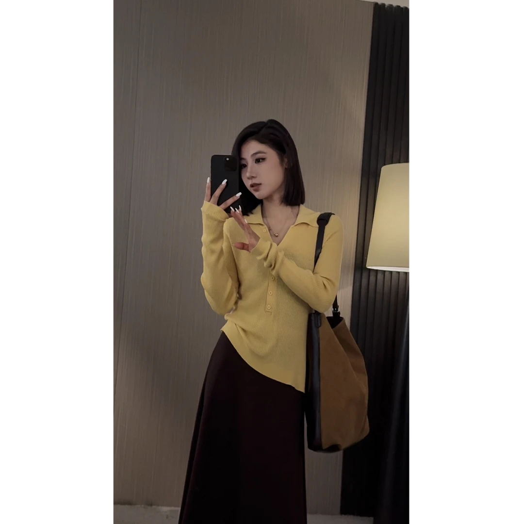 【ZZ严选】EK1215小马刺绣POLO领毛针织衫女修身拉夫老钱风上衣秋季