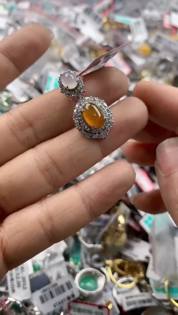 银S925镶嵌戒指翡翠555----5