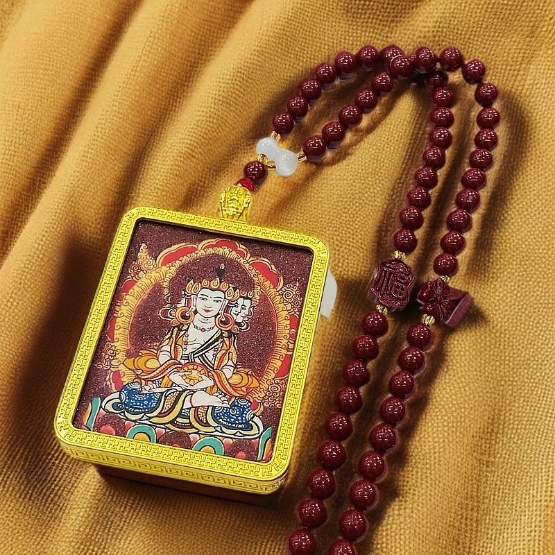 含辰砂工艺品新年新中式百搭扎基拉姆大日如来朱砂项链