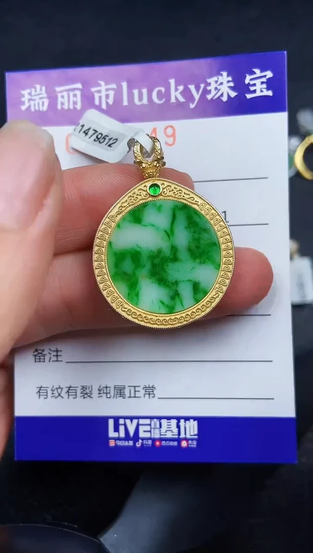 翡翠银S925镶嵌颈饰小*2549