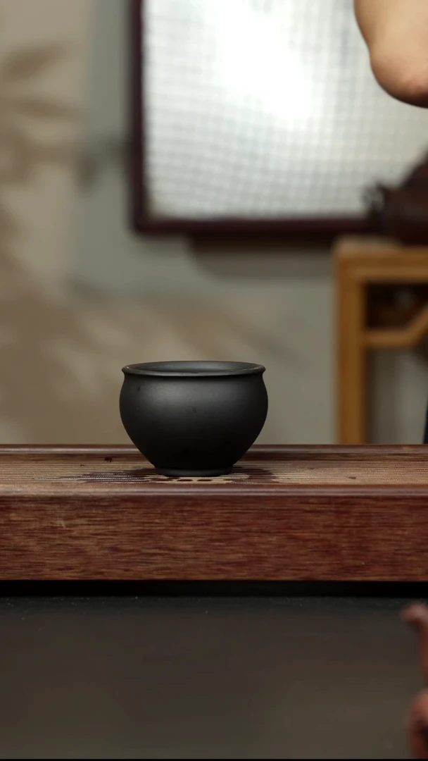 紫砂茶壶黑料圆融杯