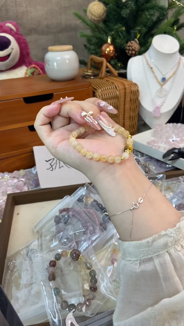 水晶手链未镶嵌孤品捡漏均匀瑕疵介意勿拍