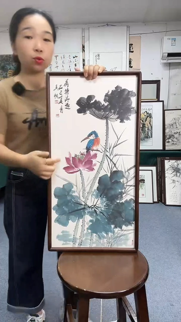 国画35*68实木画框京东包邮手绘
