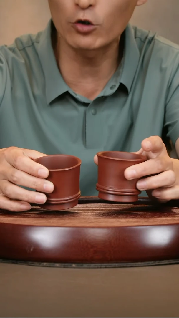 茶壶紫砂紫泥主人杯一对