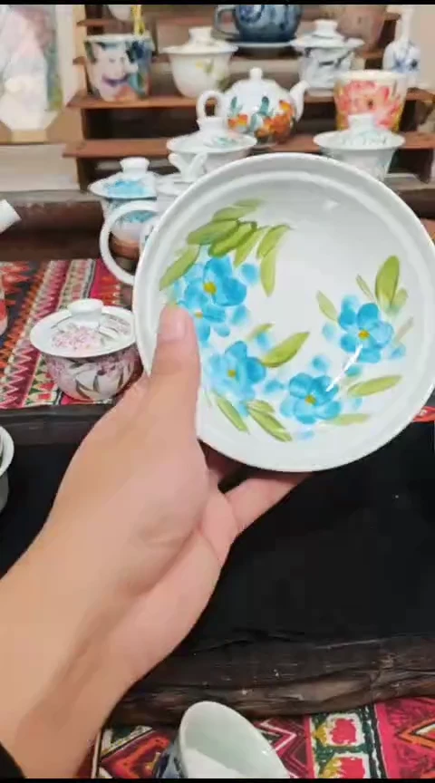 瓷片陶瓷高端国画手工釉下陶瓷浮力价