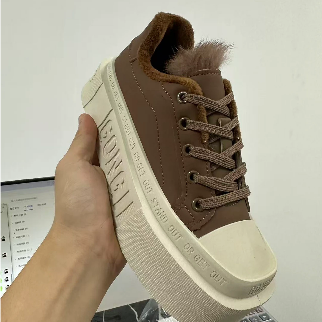 C47休闲防水台时尚休闲鞋时尚女士常规款系带潮流小白鞋