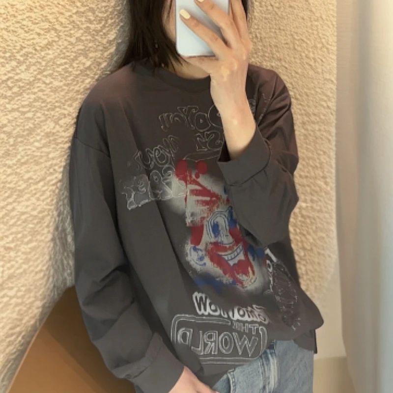 23322春夏潮牌印花小丑长袖T恤