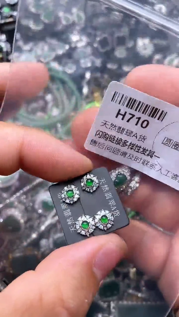 【闪购商品】翡翠颈饰未镶嵌H710耳钉 多样性发其一