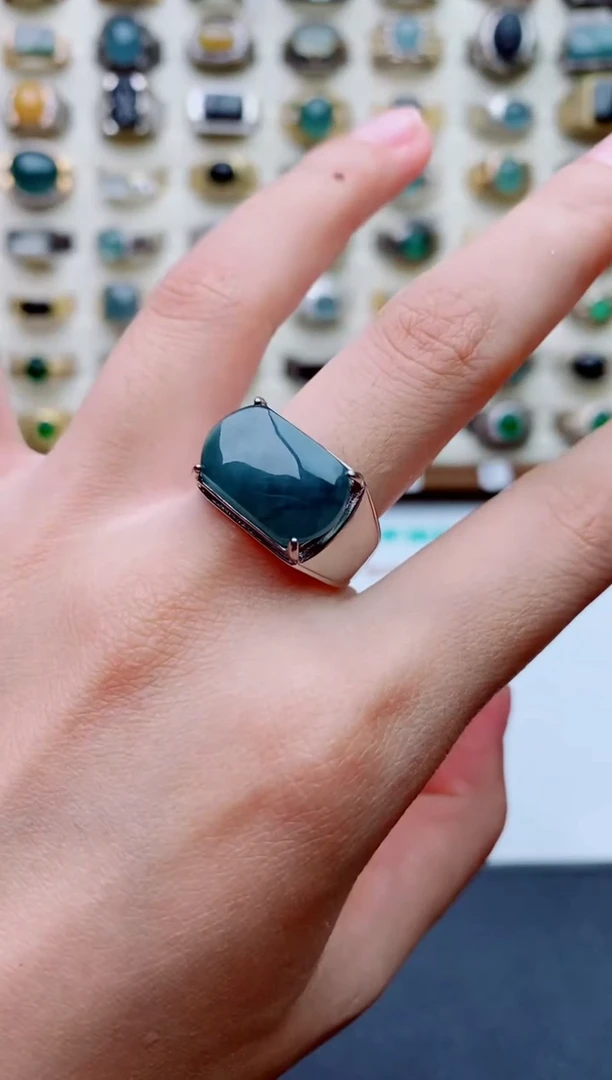 翡翠戒指未镶嵌天然翡翠男戒