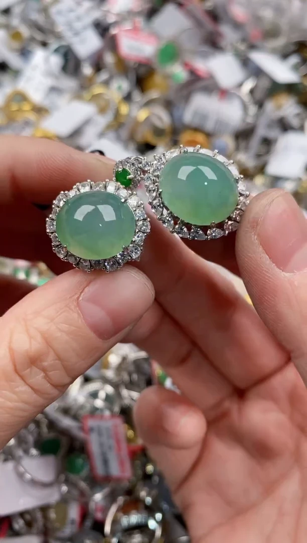 银S925镶嵌戒指翡翠555    5