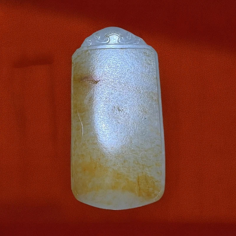 男士护身新疆和田玉无事牌吊坠 满背色 金玉满堂 锦鲤无事牌吊坠