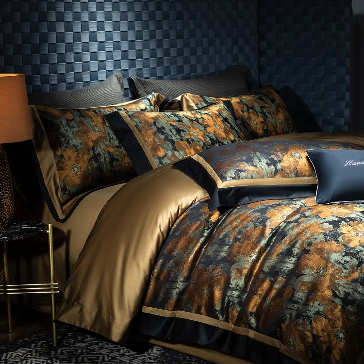 【懒太太家纺】 高端时尚天丝棉色织提花床上用品四件套