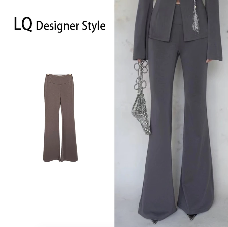 【清 不退差价】设计师款高定直筒休闲微喇休闲裤77062