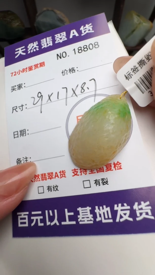 翡翠未镶嵌颈饰原石18808