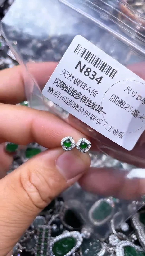 【闪购商品】翡翠颈饰未镶嵌N834耳钉