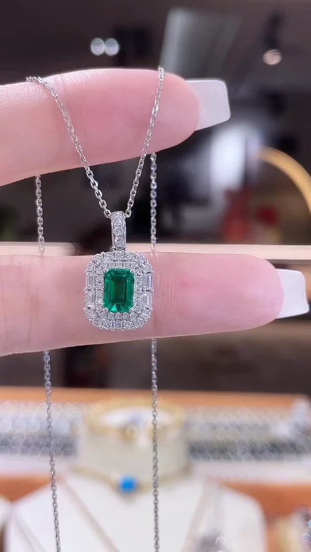 铂Pt950镶嵌实验室培育钻石项链