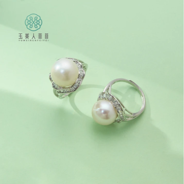 石惑珠宝@珍珠戒指约11mm可调节-多样性发一