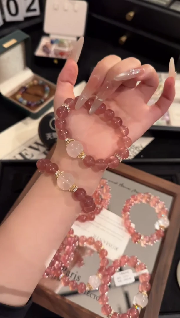 水晶手链合金草莓晶x2240