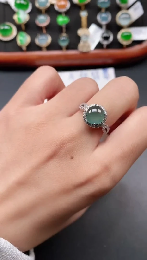 银S925镶嵌戒指翡翠111