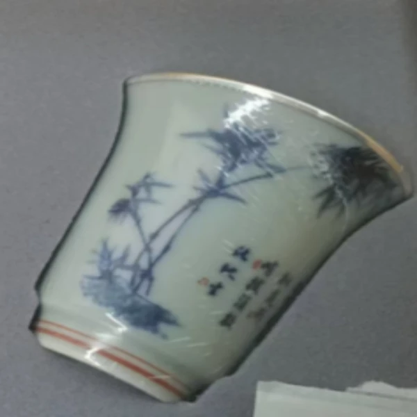青花手绘美人杯（竹子）