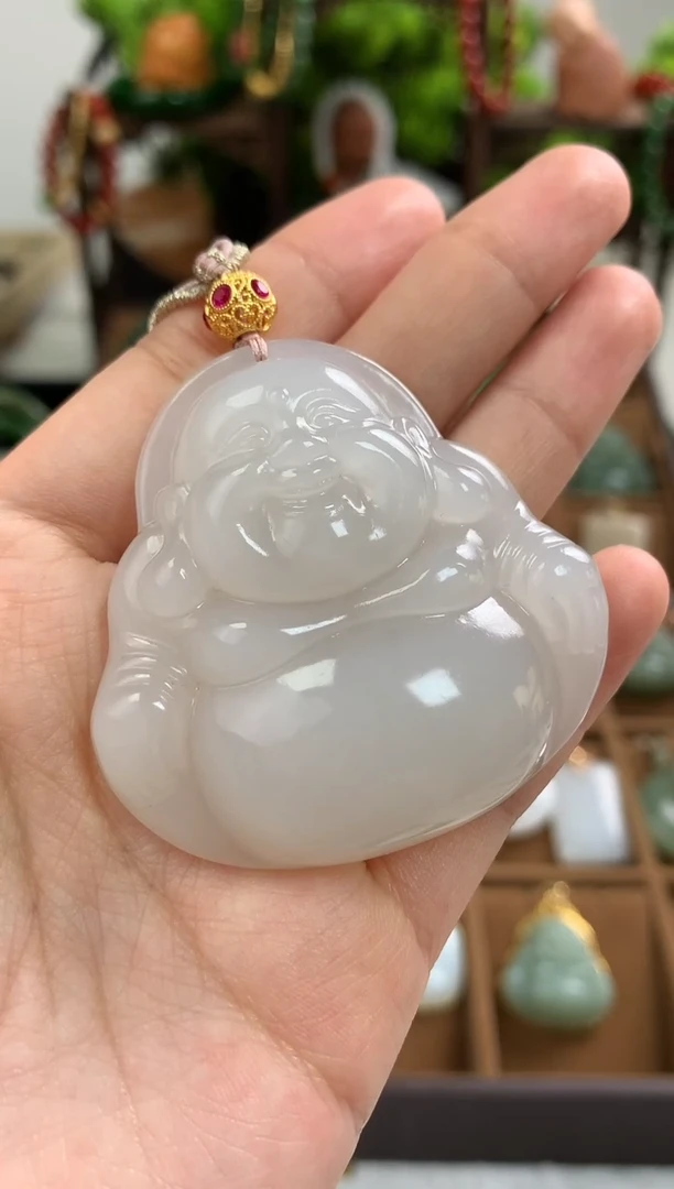 【闪购商品】和田玉颈饰18K金镶嵌吊坠