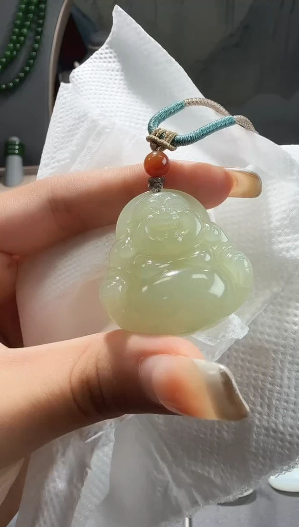 吊坠(不含链)未镶嵌和田玉蜂蜜水色高品质佛公  多样性发其一