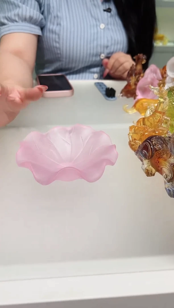 琉璃手工艺品古法琉璃杯托